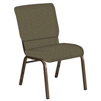 18.5''W Church Chair in Bonaire Fabric - Gold Vein Frame - View 1