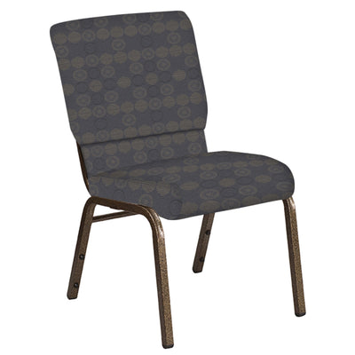 18.5''W Church Chair in Galaxy Fabric - Gold Vein Frame - View 1
