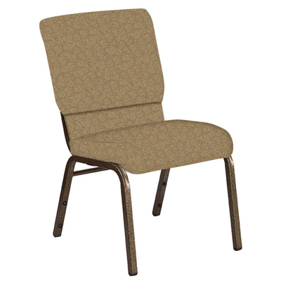 18.5''W Church Chair in Martini Fabric - Gold Vein Frame - View 1