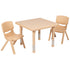 24" Square Plastic Height Adjustable Activity Table Set with 2 Chairs