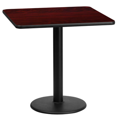 24'' Square Laminate Table Top with 18'' Round Table Height Base - View 1