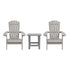 2 Pack Charlestown All-Weather Poly Resin Folding Adirondack Chairs with Side Table