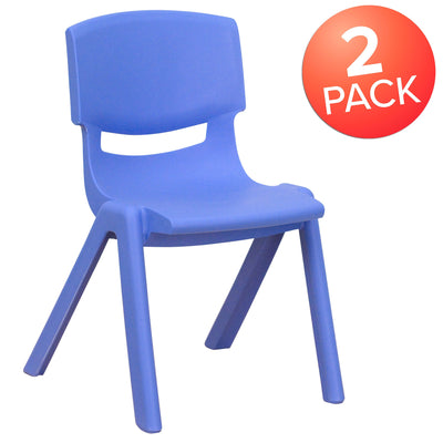 2 Pack Plastic Stackable School Chair with 12" Seat Height - View 2