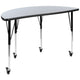 Grey |#| 2 Piece Mobile 47.5inch Circle Flexible Grey Adjustable Activity Table Set