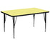 36''W x 72''L Rectangular Thermal Laminate Activity Table - Height Adjustable Short Legs