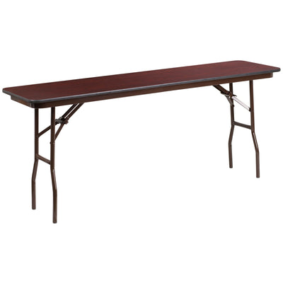 6-Foot High Pressure Mahogany Laminate Folding Training Table - View 1