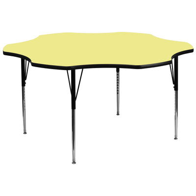 60'' Flower Thermal Laminate Activity Table - Standard Height Adjustable Legs