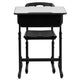 Adjustable Height Student Desk and Chair with Black Pedestal Frame