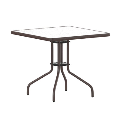 Barker 31.5'' Square Tempered Glass Metal Table