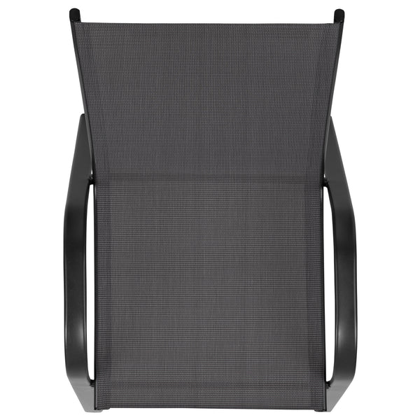 Black |#| Black Outdoor Stack Chair with Flex Comfort Material - Patio Stack Chair