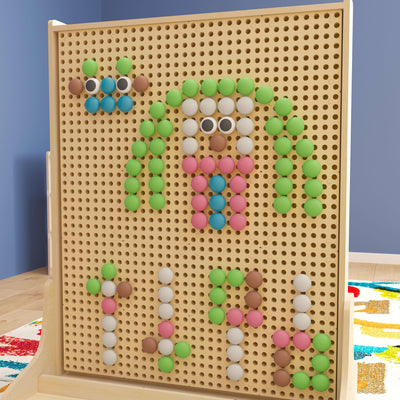 Bright Beginnings Commercial Grade 64 Piece Jumbo Peg Accessory Pack for Modular STEAM Walls