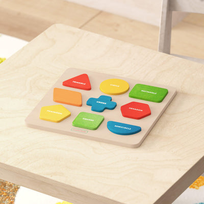 Bright Beginnings Commercial Grade Birch Plywood STEM Sorting Shapes and Colors Puzzle Board