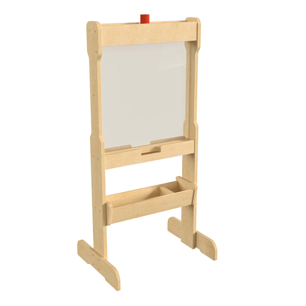 Commercial Double Sided Freestanding Wooden Art Easel with Storage Tray-Natural