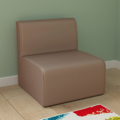 Bright Beginnings Commercial Grade Modular Classroom Soft Seating, Armless 1-Seater Sofa - View 2