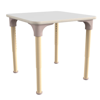 Bright Beginnings Commercial Grade Wooden Adjustable Height Classroom Activity Table - Metal Legs Adjust From 15"H - 23"H - View 1