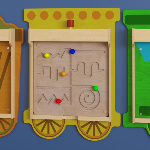 Commercial Grade STEAM Wall Wooden Maze Motor Skills Accessory Board - Natural
