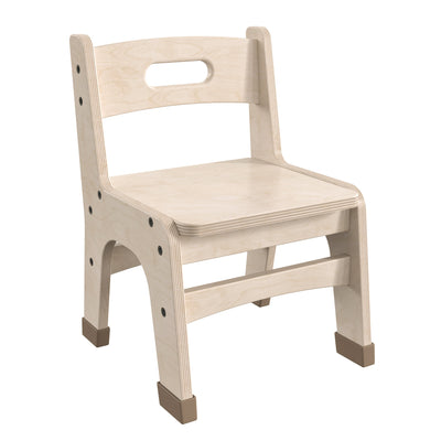 Bright Beginnings Set of 2 Commercial Grade Wooden Classroom Chairs with Non-Slip Foot Caps and Built-In Carrying Handle