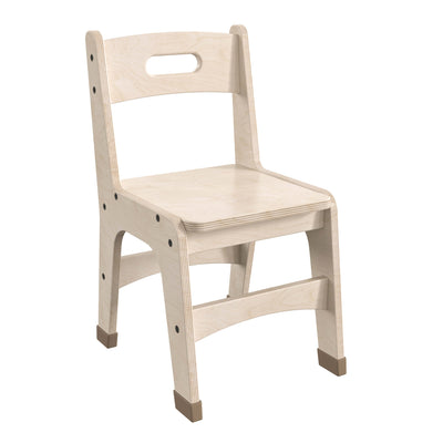 Bright Beginnings Set of 2 Commercial Grade Wooden Classroom Chairs with Non-Slip Foot Caps and Built-In Carrying Handle