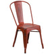 Copper |#| Distressed Copper Metal Indoor-Outdoor Stackable Chair - Kitchen Furniture