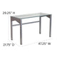 Contemporary Clear Tempered Glass Desk with Geometric Sides and Silver Frame