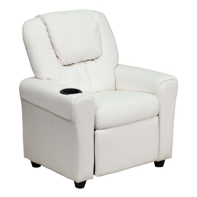 Contemporary Kids Recliner with Cup Holder and Headrest