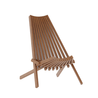 Delia Commercial Grade Indoor/Outdoor Folding Acacia Wood Chair, Low Profile Lounge for Patio, Porch, Garden - View 1