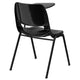 Black |#| Black Ergonomic Shell Chair with Left Handed Flip-Up Tablet Arm