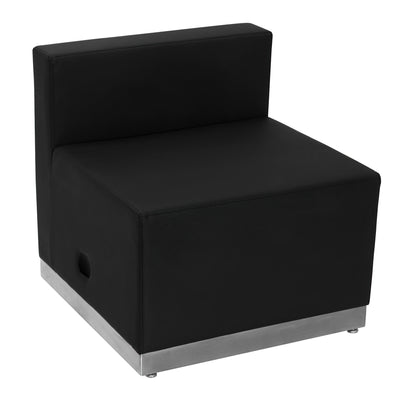 HERCULES Alon Series LeatherSoft Chair with Brushed Stainless Steel Base - View 1