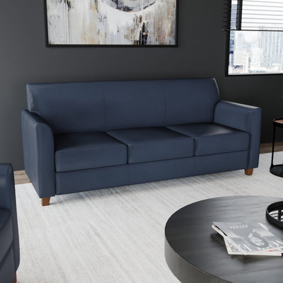 HERCULES Diplomat Series LeatherSoft Sofa with Clean Line Stitched Frame - View 2
