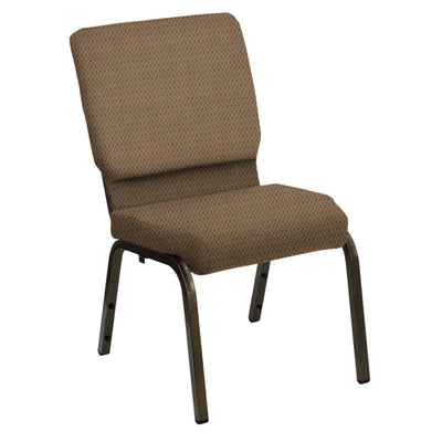 HERCULES Series 18.5''W Church Chair in Bedford Fabric - Gold Vein Frame - View 1