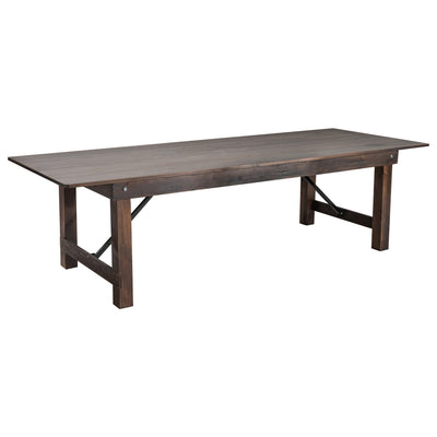 HERCULES Series 9' x 40" Rectangular Solid Pine Folding Farm Table - View 1