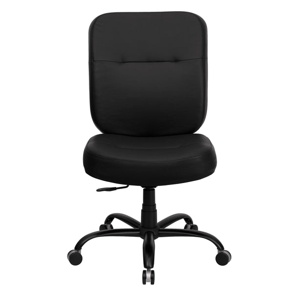 Black Fabric |#| Big & Tall 400 lb. Rated High Back Black Fabric Swivel Ergonomic Office Chair
