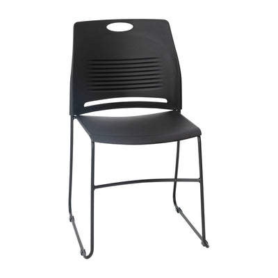 HERCULES Series Commercial Grade 660 lb. Capacity Plastic Stack Chair with Powder Coated Sled Base Frame and Integrated Carrying Handle - View 1