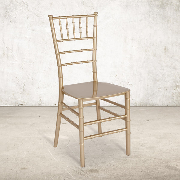 Gold |#| Gold Stackable Resin Chiavari Chair - Hospitality and Event Seating