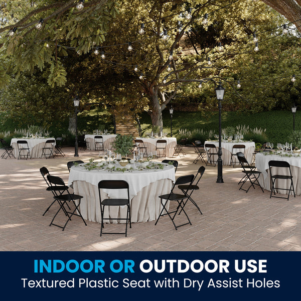 Black |#| Folding Chair - Black Plastic – 650LB Weight Capacity - Event Chair