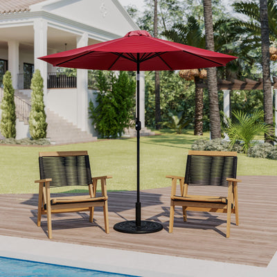 Kona9 FT Round Umbrella with Crank and Tilt Function and Standing Umbrella Base