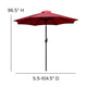 Red |#| Faux Teak 35inch Square Patio Table, 2 Chairs & Red 9FT Patio Umbrella with Base