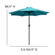 Teal |#| Faux Teak 35inch Square Patio Table, 2 Chairs & Teal 9FT Patio Umbrella with Base