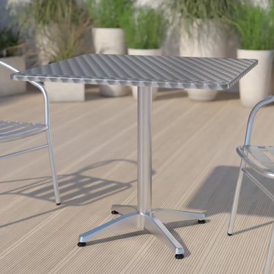 Mellie 31.5'' Square Aluminum Indoor-Outdoor Table with Base