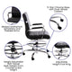 Black |#| Mid-Back Black LeatherSoft Drafting Chair - Adjustable Foot Ring and Chrome Base