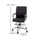 Black |#| Mid-Back Black LeatherSoft Drafting Chair - Adjustable Foot Ring and Chrome Base