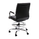 Black |#| Mid-Back Black LeatherSoft Drafting Chair - Adjustable Foot Ring and Chrome Base