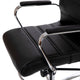 Black |#| Mid-Back Black LeatherSoft Drafting Chair - Adjustable Foot Ring and Chrome Base
