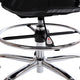 Black |#| Mid-Back Black LeatherSoft Drafting Chair - Adjustable Foot Ring and Chrome Base