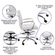 White |#| Mid-Back White LeatherSoft Drafting Chair - Adjustable Foot Ring and Chrome Base
