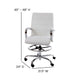 White |#| Mid-Back White LeatherSoft Drafting Chair - Adjustable Foot Ring and Chrome Base