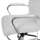White |#| Mid-Back White LeatherSoft Drafting Chair - Adjustable Foot Ring and Chrome Base