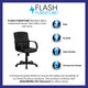 Mid-Back Black LeatherSoft Swivel Task Office Chair with Arms - Home Office