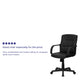Mid-Back Black LeatherSoft Swivel Task Office Chair with Arms - Home Office