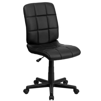 Mid-Back Quilted Vinyl Swivel Task Office Chair - View 1